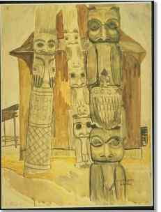 'Kispiox-Three Totems' / Emily Carr / Vancouver Art Gallery / 42.3.110