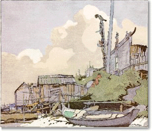 'Mamalilicoola, B.C. 1928' / Walter Joseph Phillips / Glenbow Collection / (53.1.8)